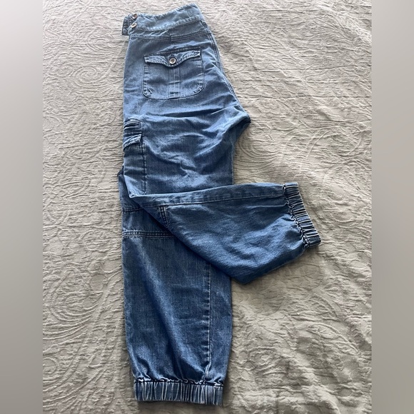 Anthropologie Denim Cargo Jeans in Mid Blue - Picture 4 of 7